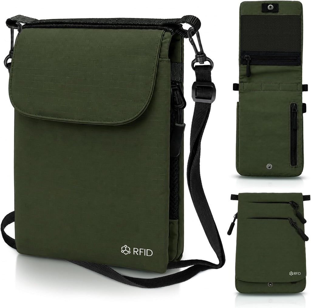 RFID Blocking Passport Holder for Travel Women Wallet Suit Single & Couples, Travel Essentials Neck Wallet with Adjustable Strap and Multi-Pocket Document Organizer Men for International Travelers