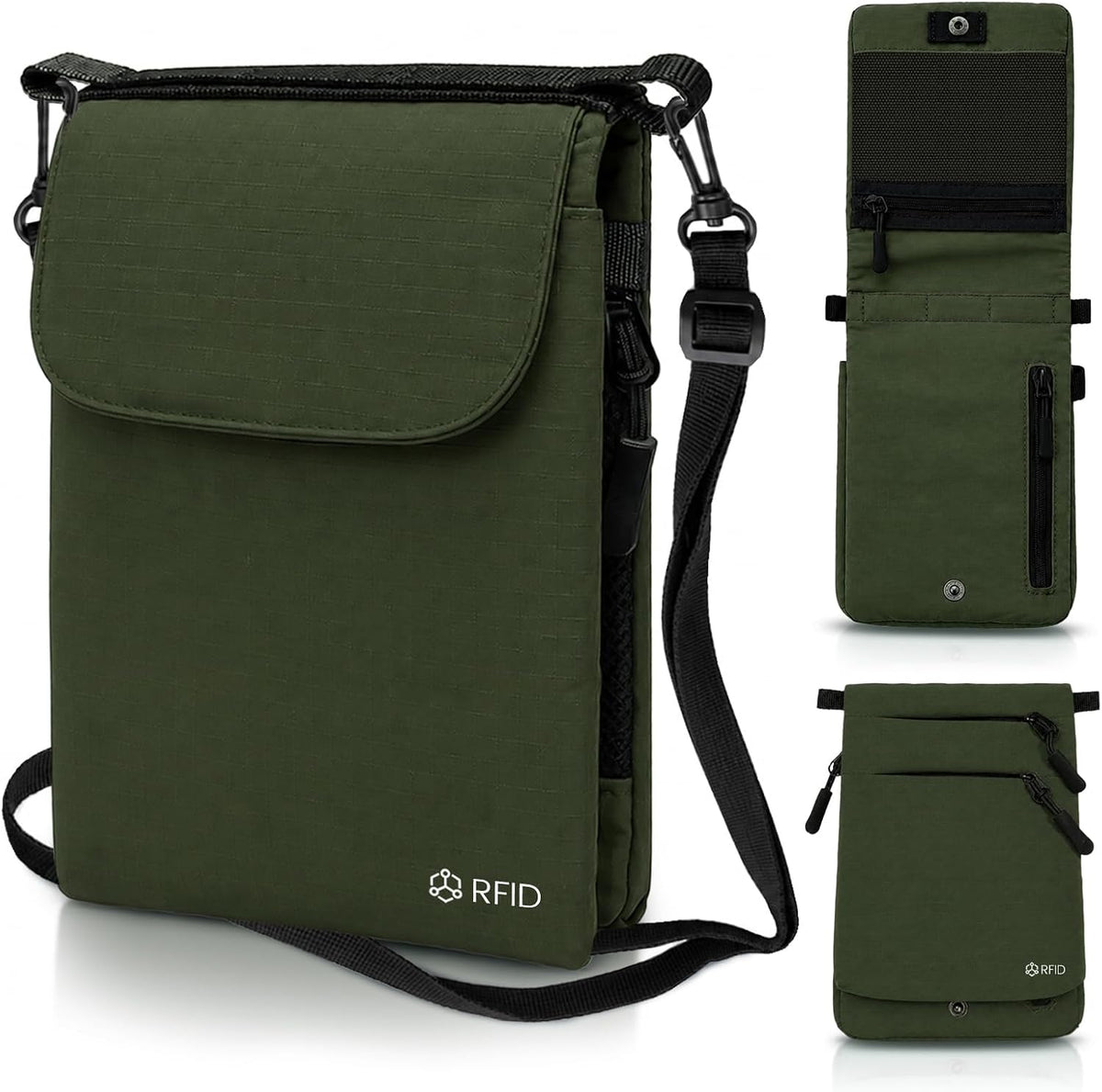 RFID Blocking Passport Holder for Travel Women Wallet Suit Single & Couples, Travel Essentials Neck Wallet with Adjustable Strap and Multi-Pocket Document Organizer Men for International Travelers