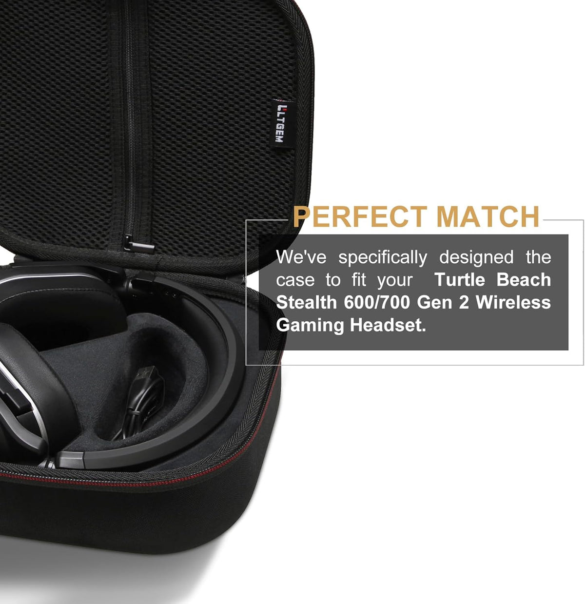 Case for Turtle Beach Stealth 500/600/700 Wireless Gaming Headset Black