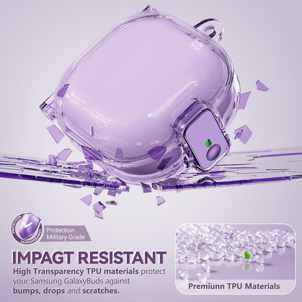 Inesore Case for Samsung Galaxy Buds FE/Buds 2/Pro/Live (Purple)