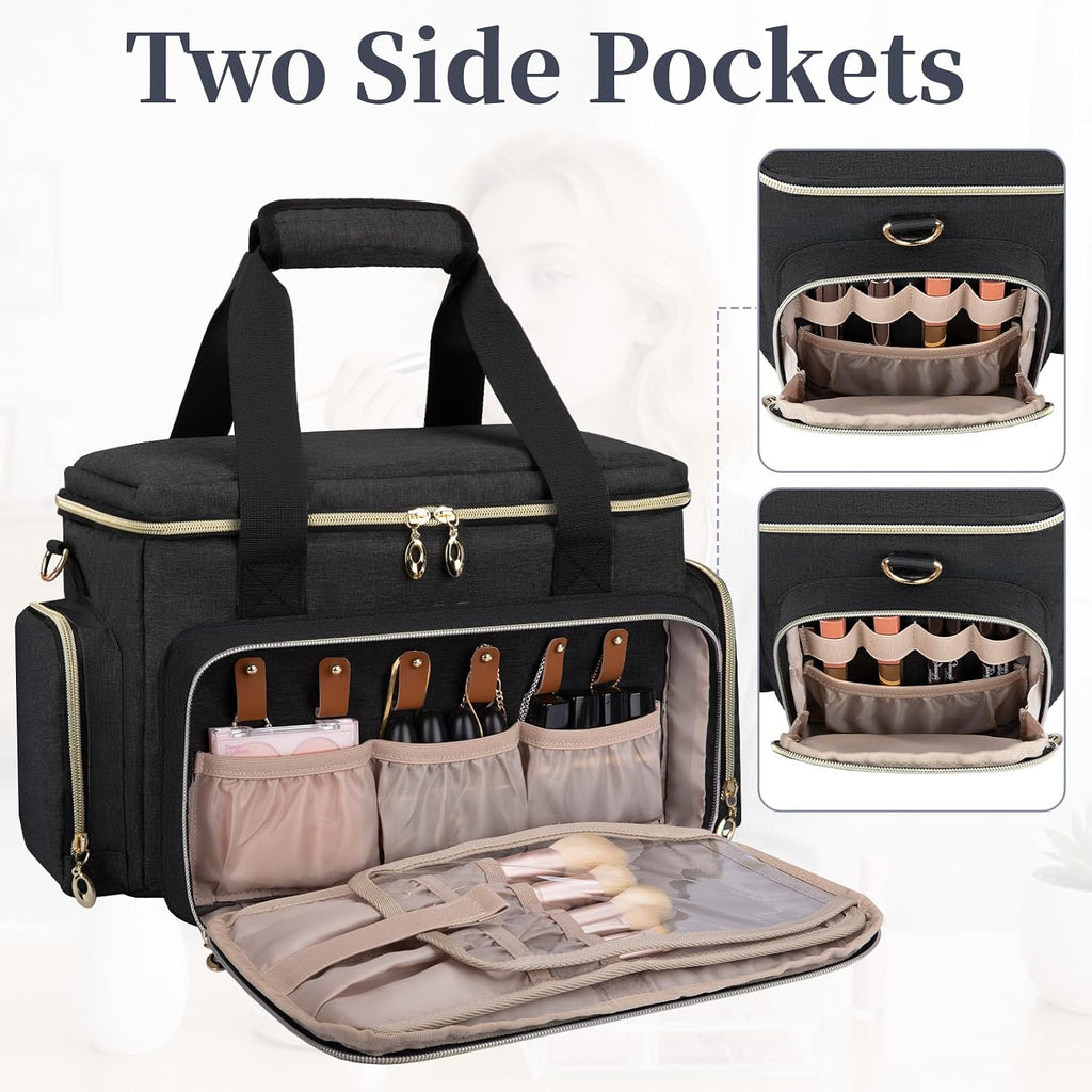 GDNasist Large Makeup Bag, Portable Travel Makeup Bag Organizer
