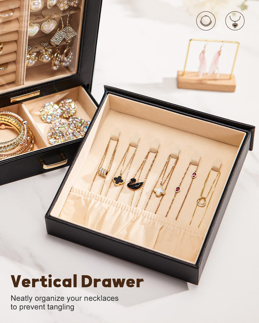 Homde Display Jewelry Box for Girls: Starter Organizer with Clear Window