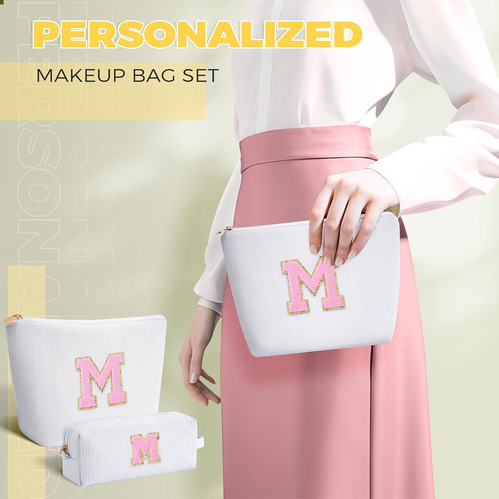 Gifts for Teen Girls Women - Birthday Gifts for 10 11 12 13 14 15 16 17 18 Years Old Girl,Makeup Bag Cosmetic Bag,Teacher Gift Trendy Stuff Toiletry Bag - White,M