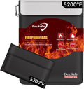 DocSafe Fireproof Document Bag (5200℉) with Fireproof Organizer Travel Case,Heat Insulated Fire＆Water Resistant 8 Layers Safe Money Bag Storage for Important Documents,Cash,Power Bank,Valuables,Black