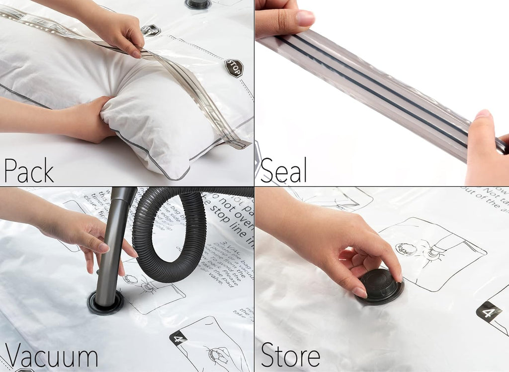 SpaceAid 14 Pack Vacuum Storage Bags with Electric Air Pump, Space Saver Sealer Compression Bags for Comforters, Blankets, Pillows, Bedding, Clothes (4 Jumbo/4 Large/3 Medium/3 Small)