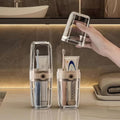 Toothbrush Travel Case Portable Clear Grey Toothbrush Holders with Cover, Leakproof Toothbrush & Toothpaste Holder for Traveling School Camping Business Trip Bathroom