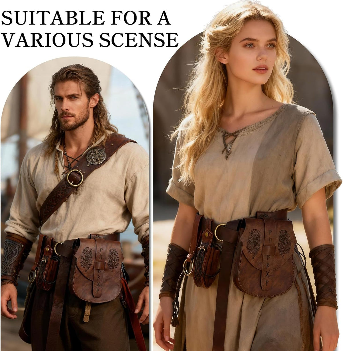 Brown Renaissance Viking Pirate Belt Pouch