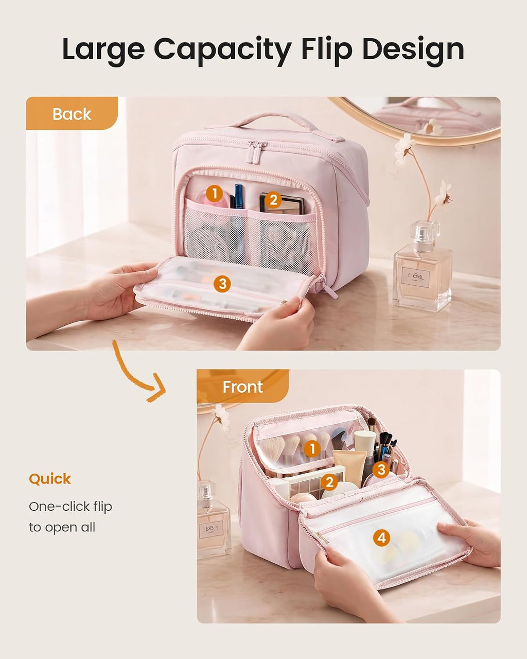 LOVEVOOK Travel Makeup Bag for Women, Puffy Toiletry Bag for Traveling