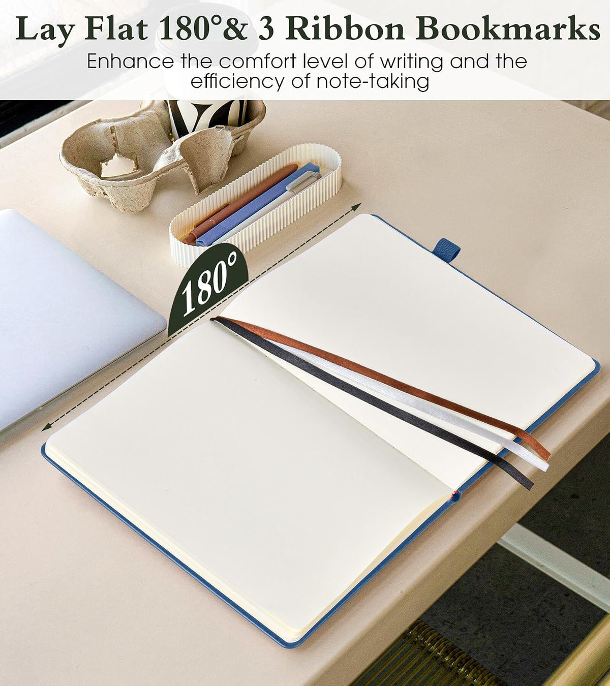 PAIBAS A5 Lined Journal, Leather Bound Notebook for Work & Travel 5.8"×8.5"