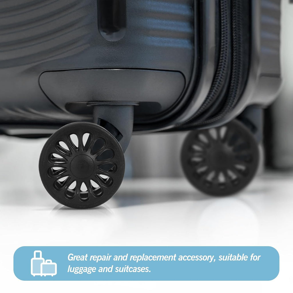 8 Pcs Replacement Luggage Rubber Wheels 2 inch, 50mm Suitcase Spinner Wheel Repair Repair Set, Wear-Resistant Trolley Casters (VA6, 50 mm)