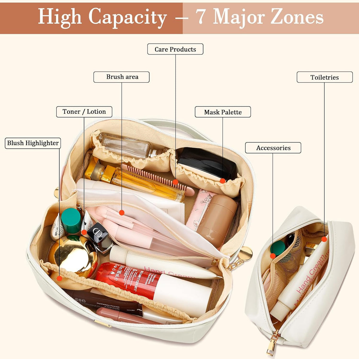 Initial Makeup Bag Personalized Gift for Women Teen Girls