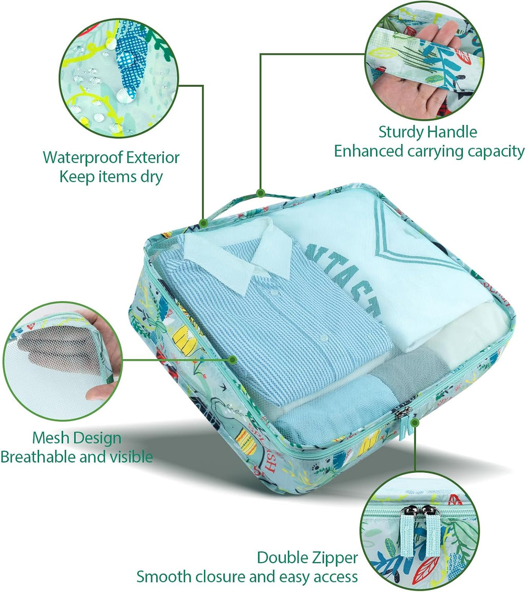 8 Pcs Packing Cubes for Kids, Luggage Packing Organizers, Travel Essentials
