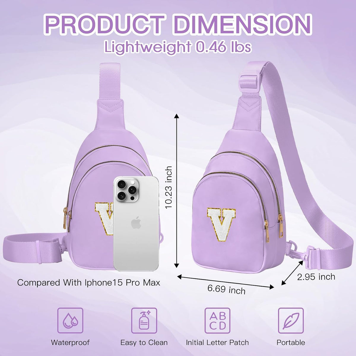Viverte Birthday Gifts for 7 8 9 10 11 12 13 Year Old Girls Small Initial Sling Bag Cross Body Bag Fanny Pack for Girls