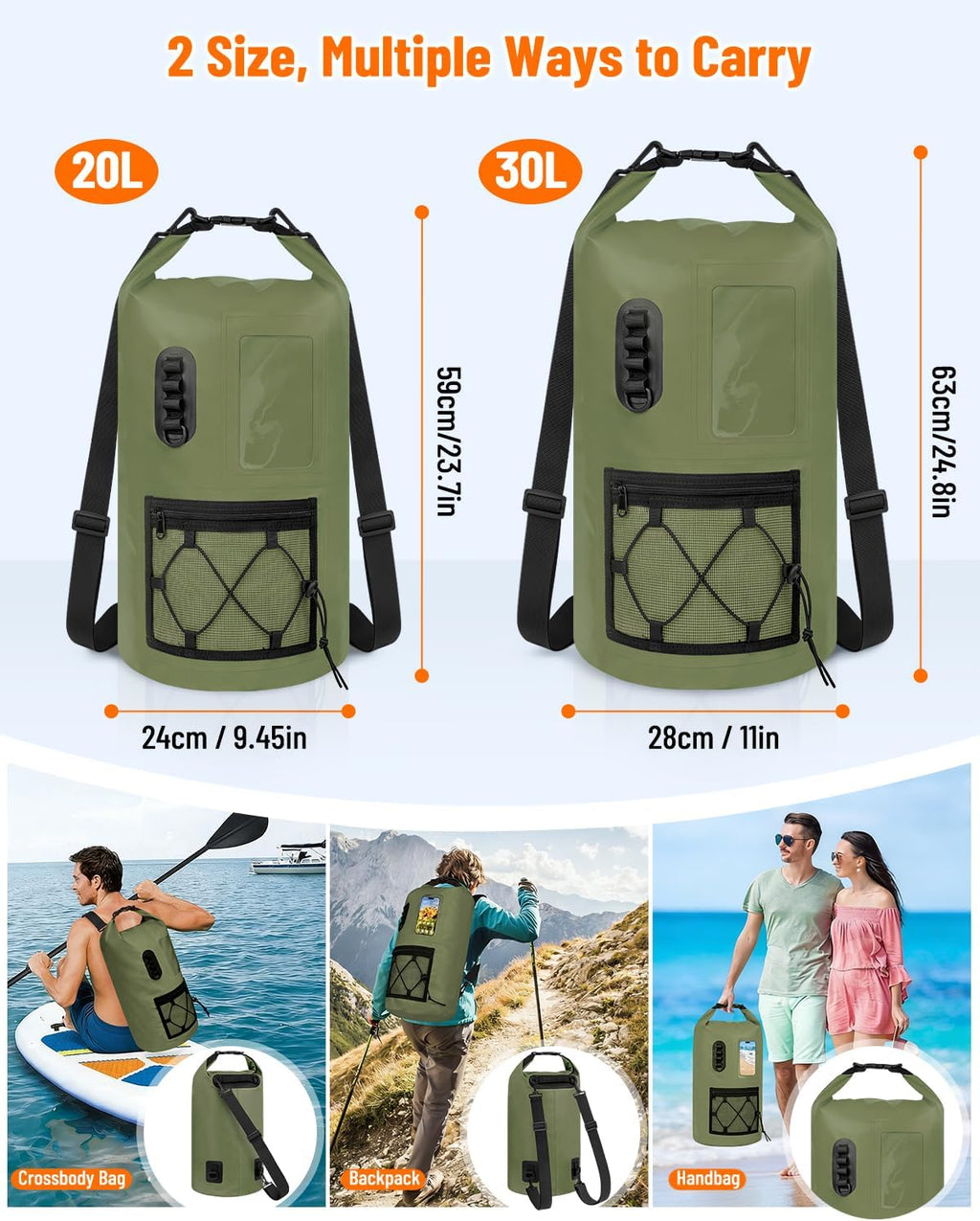 Waterproof Dry Bag Backpack with Waterproof Phone Case Storage Bag