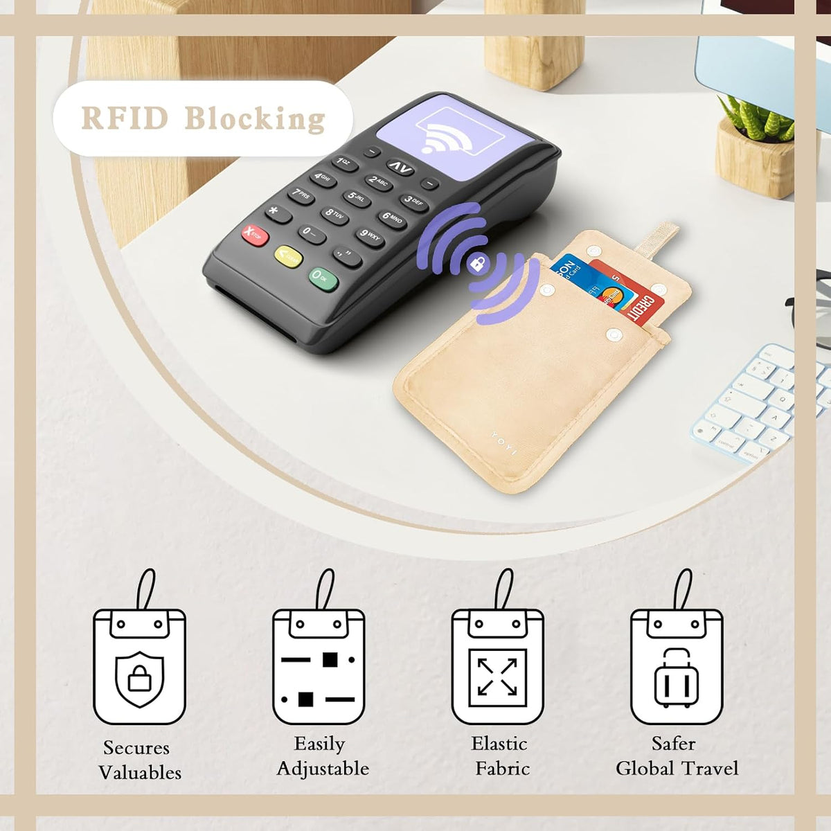 YOYI YOYI RFID Blocking Bra Wallet Neck Strap Secret Stash Pocket Cash Card