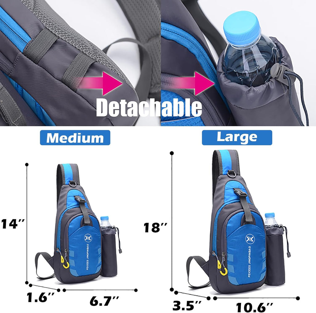 Peicees Chest Crossbody Sling Backpack Bag Travel Bike Gym Daypack for Women Men