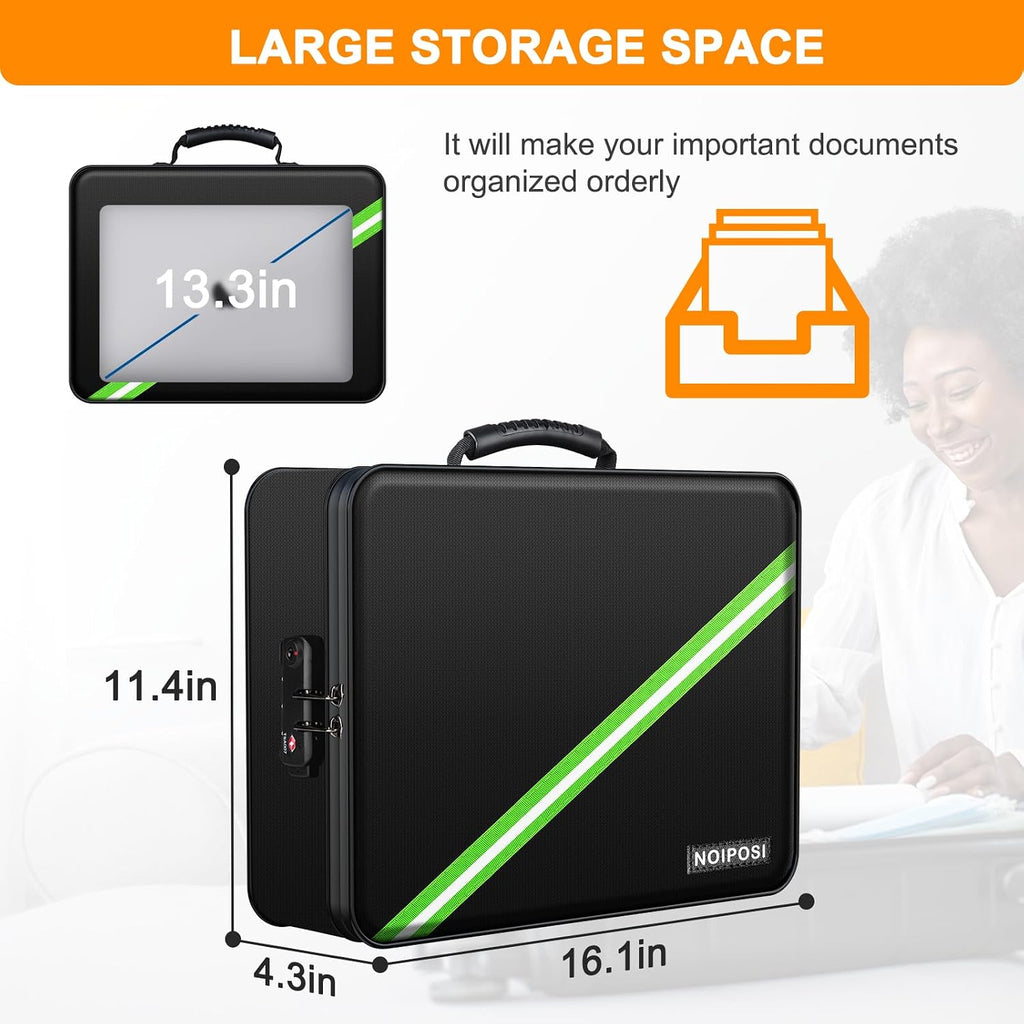 Noiposi 5200℉ Fireproof Document Box with Lock 16.1"x11.4"x4.3"