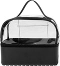 Clear Makeup Bag for Women, Tip-Proof Cosmetic Toiletry Bag with EVA Base