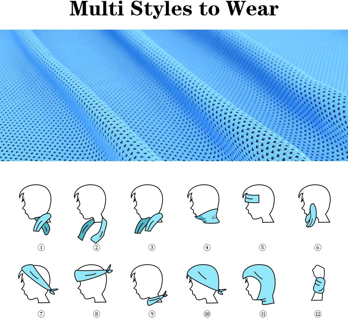 Cooling Towel,Vofler [4 Pack] Cool Towels Microfiber Chilly Ice Cold Head Band Bandana Neck Wrap (40"x 12") for Athlete Men Women Youth Kids Dogs Yoga Outdoor Golf Running Hiking Sports Camping Travel