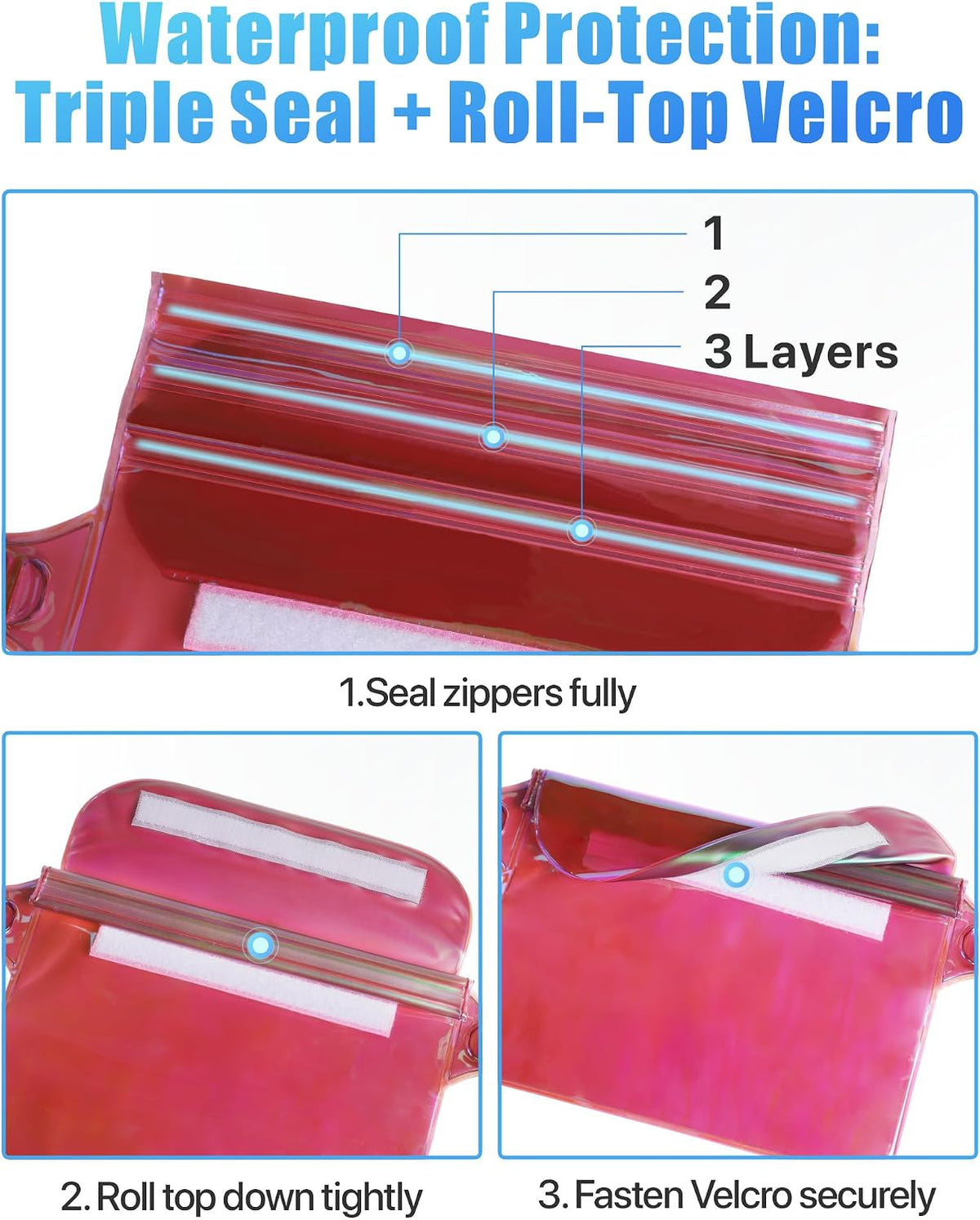 F-color Waterproof Fanny Pack - Waterproof Pouch, Beach Cruise Essentials