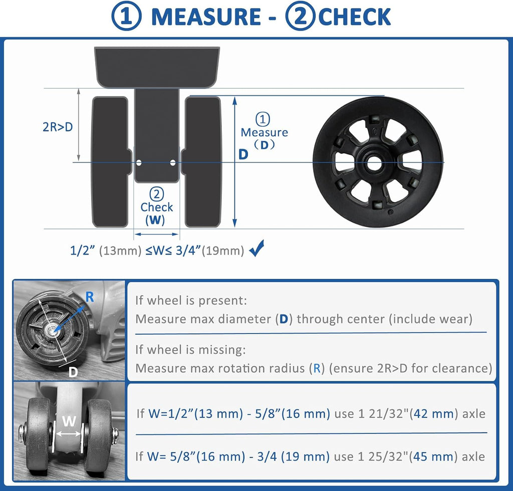 55mm Luggage Replacement Spinners - TPU Rubber Roller with Snap-on Center Cap Lightweight Smooth for Dual Wheels Spinner Suitcase,Travel Trolley,Wheel Bags,Carry on