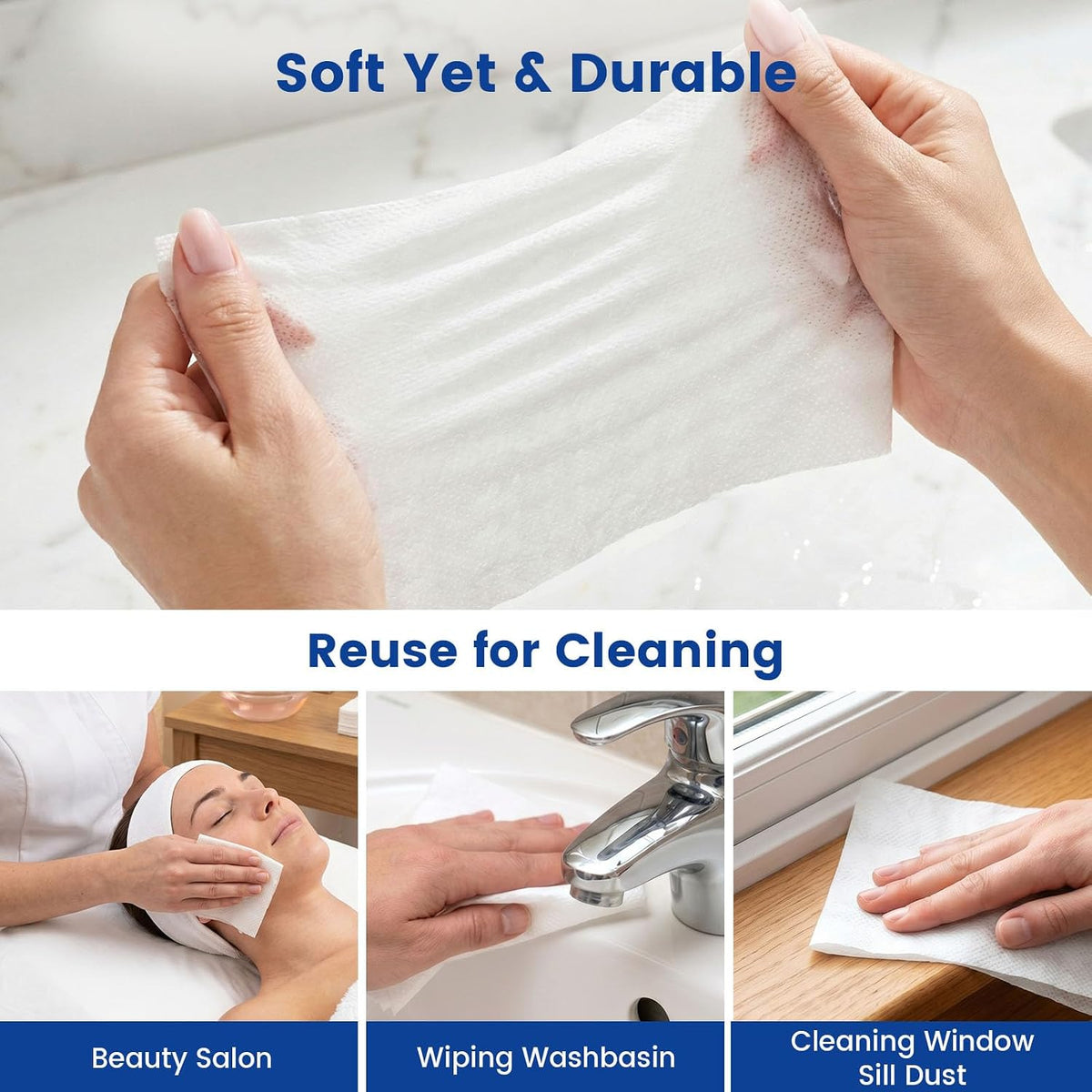 BIGOTTERS 200 PCS Cotton Compressed Towels, Disposable Face Towels