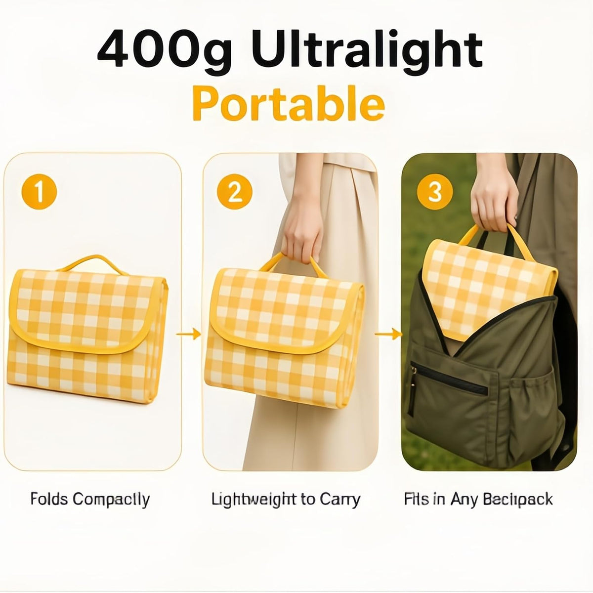 Extra Large 78.7×78.7 Inch Waterproof Picnic Blanket, Ultralight 0.88 lb Oxford Fabric Outdoor Mat for Camping Beach Hiking, Portable Foldable Travel Picnic Mat for Family, Machine Washable
