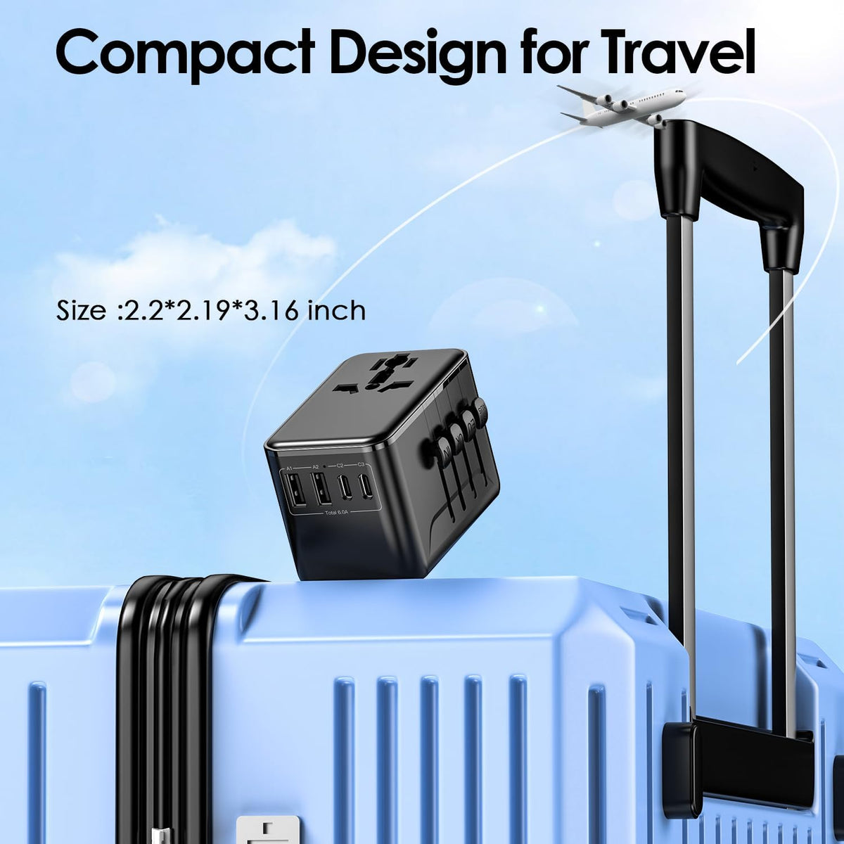 JMFONE Universal Travel Adapter for India Africa Europe 200+ Countries