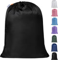 Polecasa Extra Heavy Duty X-Large Laundry Bag with Handles, Black, 28x36"