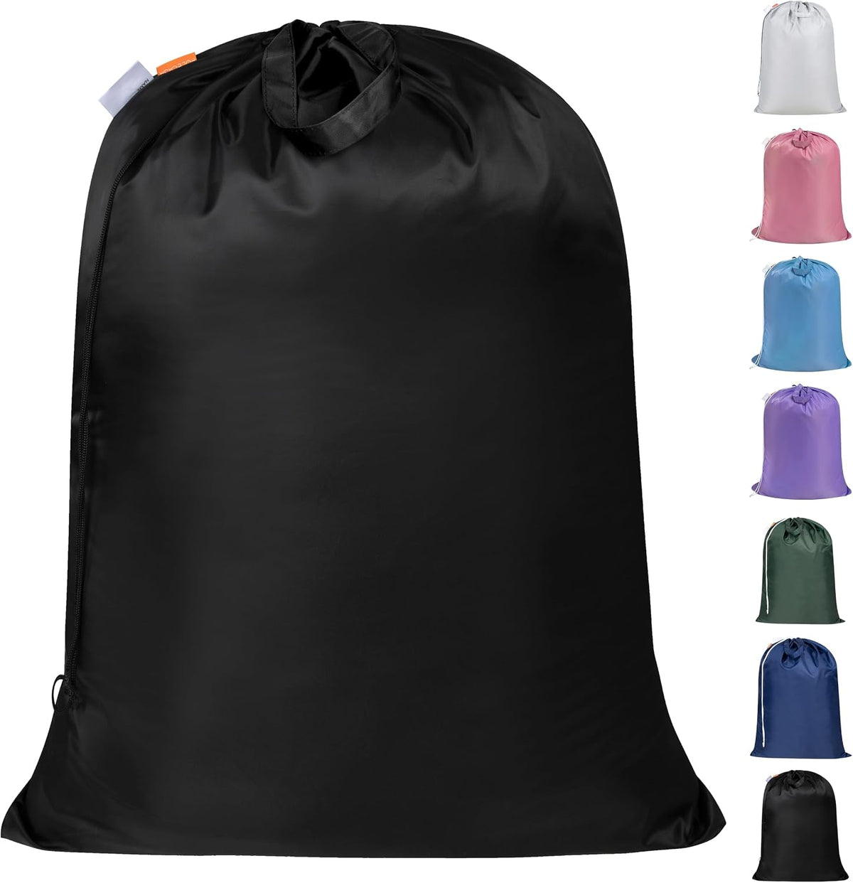 Polecasa Extra Heavy Duty X-Large Laundry Bag with Handles, Black, 28x36"