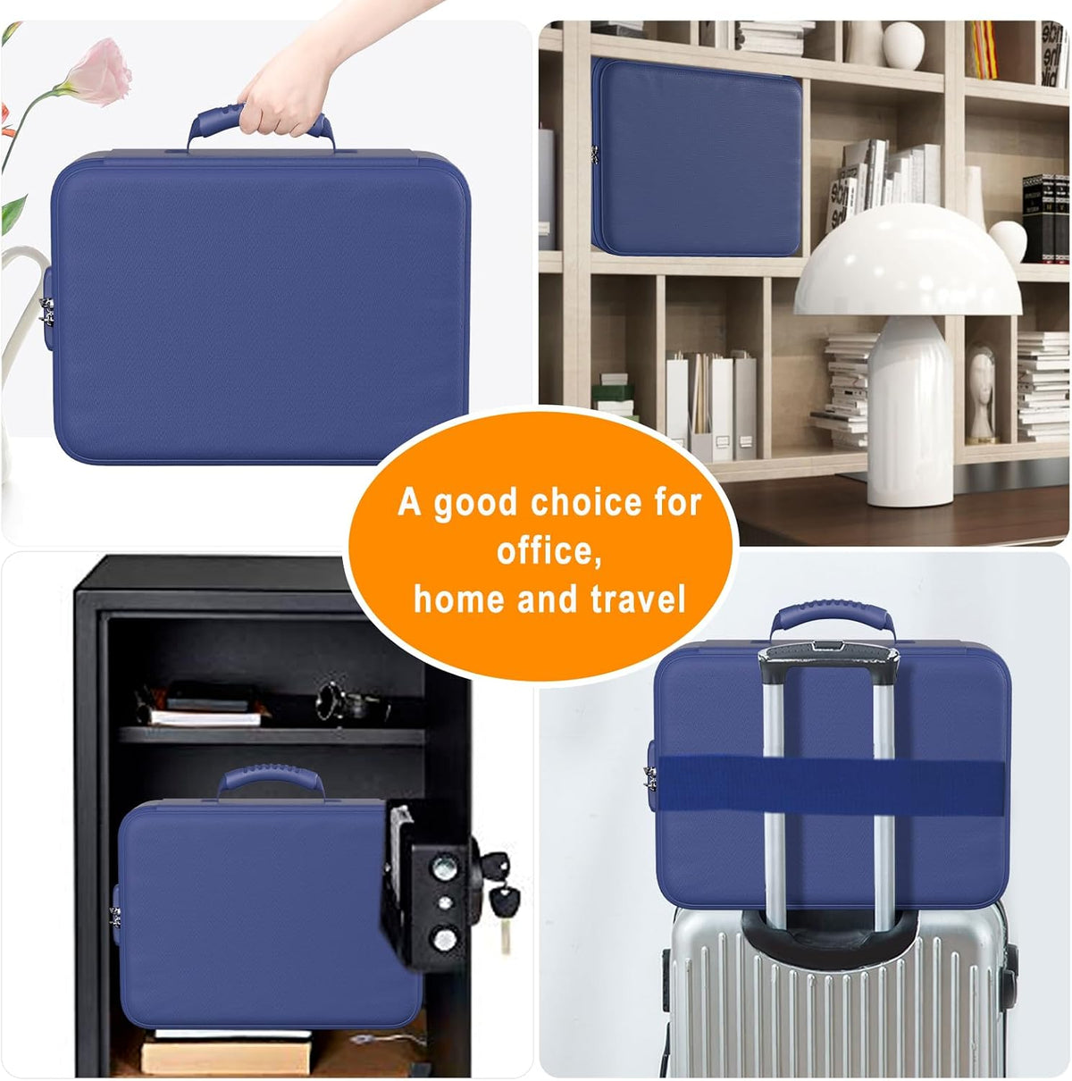 DocSafe 5200°F Fireproof Document Organizer Box with Lock, Blue (Soft)