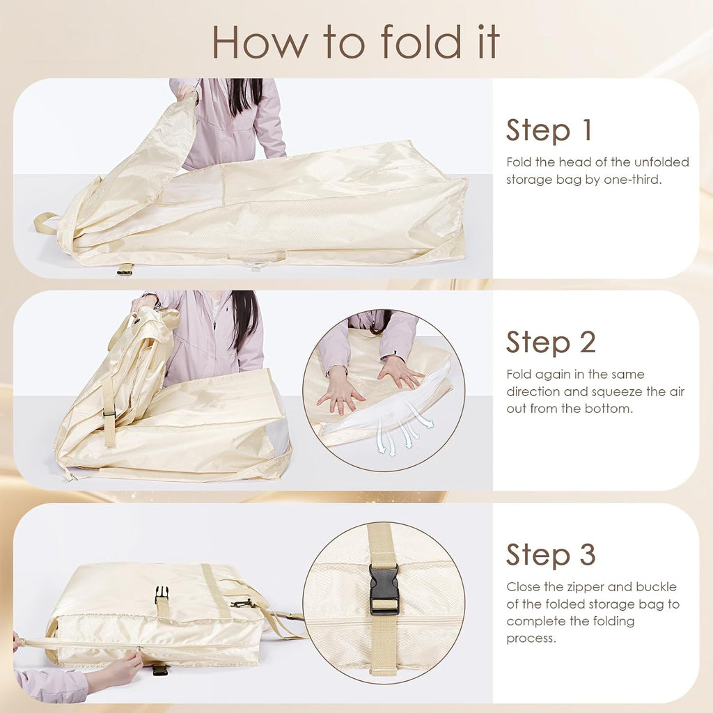 KEEGH 72 in Wedding Dress Garment Bag Luxury Plaid Dress Bag, Beige