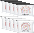 Chunful 10 Pcs Canvas Makeup Bags for Women, Amazing, White