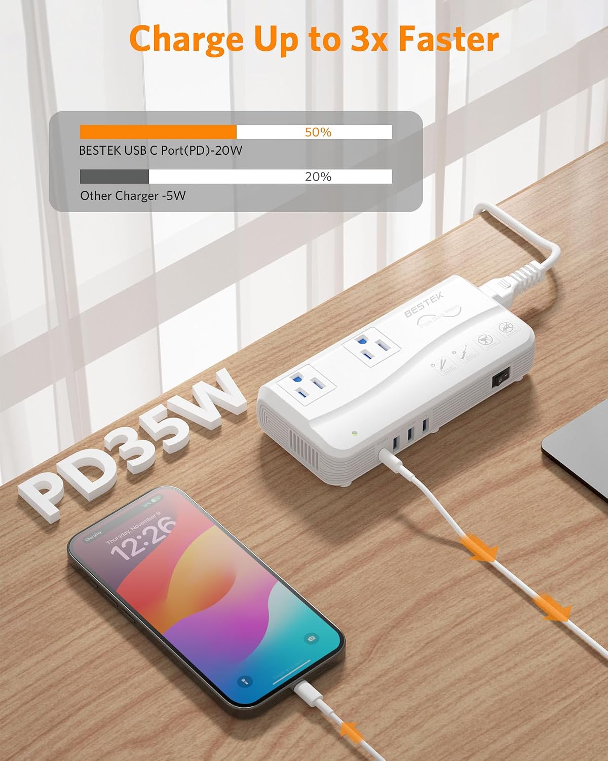 BESTEK Travel Voltage Converter, 220V to 110V Step Down Converter