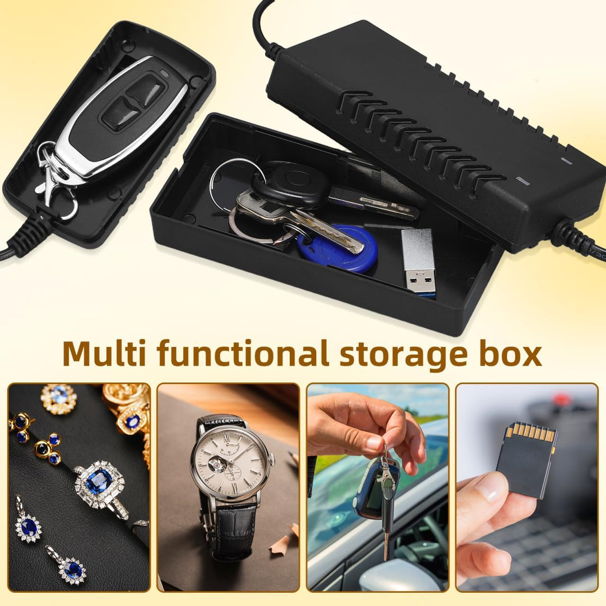 Homoyoyo Diversion Fake Charger Storage Box Container Discreet Fake 2 Pack, Wall Plug and Laptop Charger Hidden Compartment Containers, Secret Stash Money Hider for Cash Jewelry Keys Home Travel Black