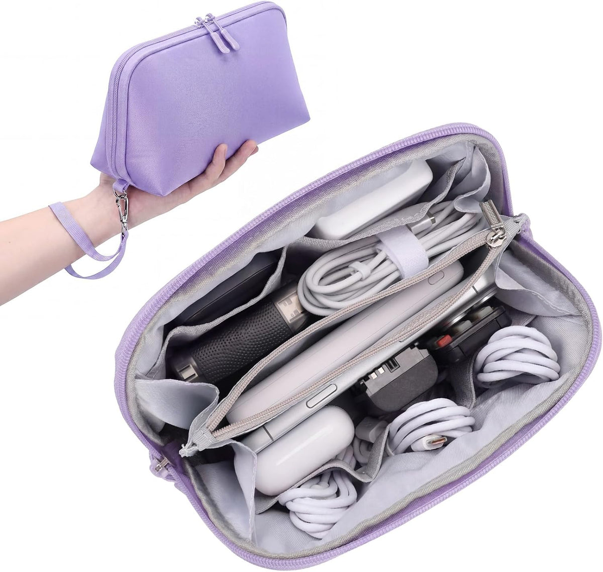 FYY Travel Cable Organizer - 8 Compartments, Lightweight, Water Repellent