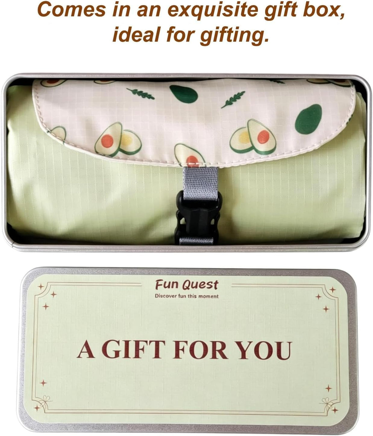 Waterproof Picnic Blanket Gift Set,Small Picnic Tarp Foldable,4 Stakes