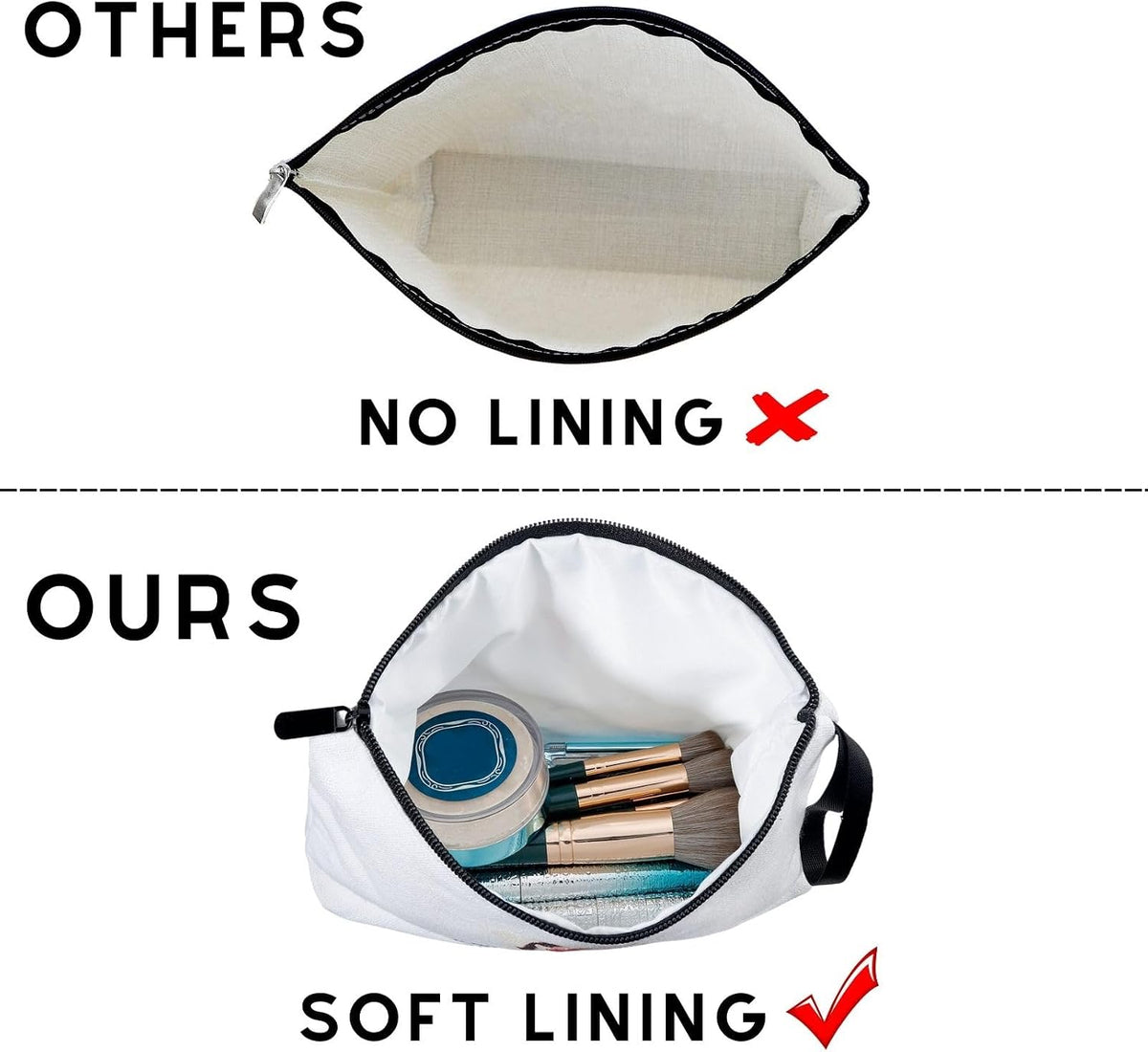 Bowling Accessories for Women, Travel Makeup Bag with Keychain