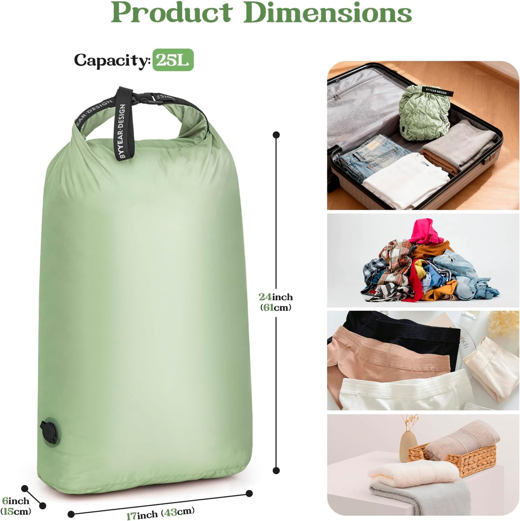 Travel Laundry Bag, Waterproof Compression Bags for Dirty Clothes