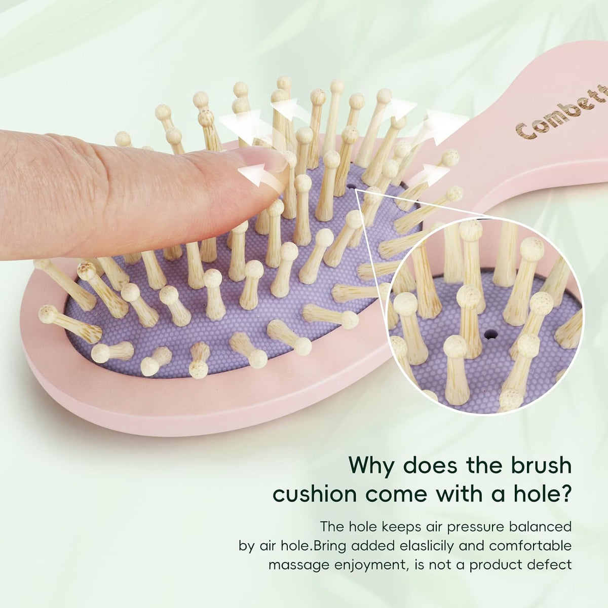 Small Bamboo Hair Brush for Women,Kids,Mini Scalp Massager for Travel