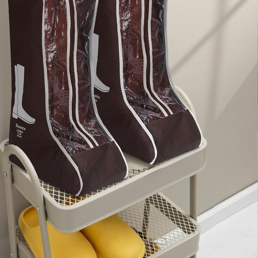 2 Pcs Clear Boot Storage Bag,Plastic Tall Boot Bag,Shoe Bags for Travel,Clear Shoe Bags for Tall Boot Storage,Boot Bags for Cowboy Boots,Waterproof & Dustproof Boot Bags for Travel,Boot Bag Equestrian