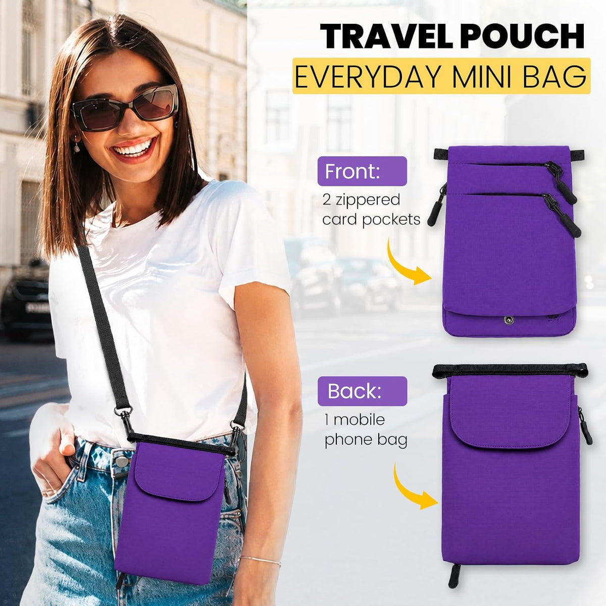 RFID Blocking Passport Holder for Travel Women Wallet Suit Single & Couples, Travel Essentials Neck Wallet with Adjustable Strap and Multi-Pocket Document Organizer Men for International Travelers