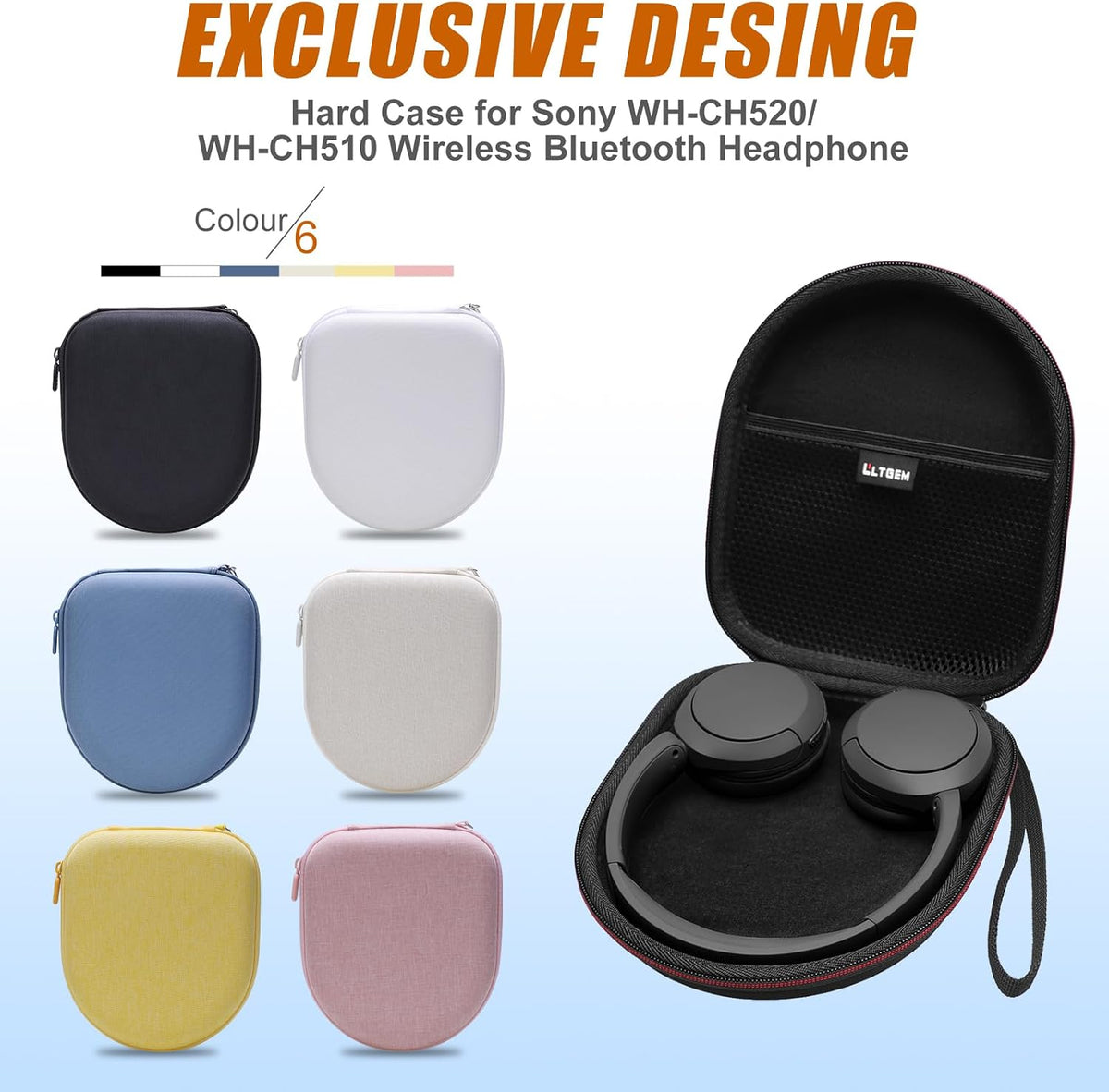 Case for Sony WH-CH520/WH-CH530 Wireless Headphones, White