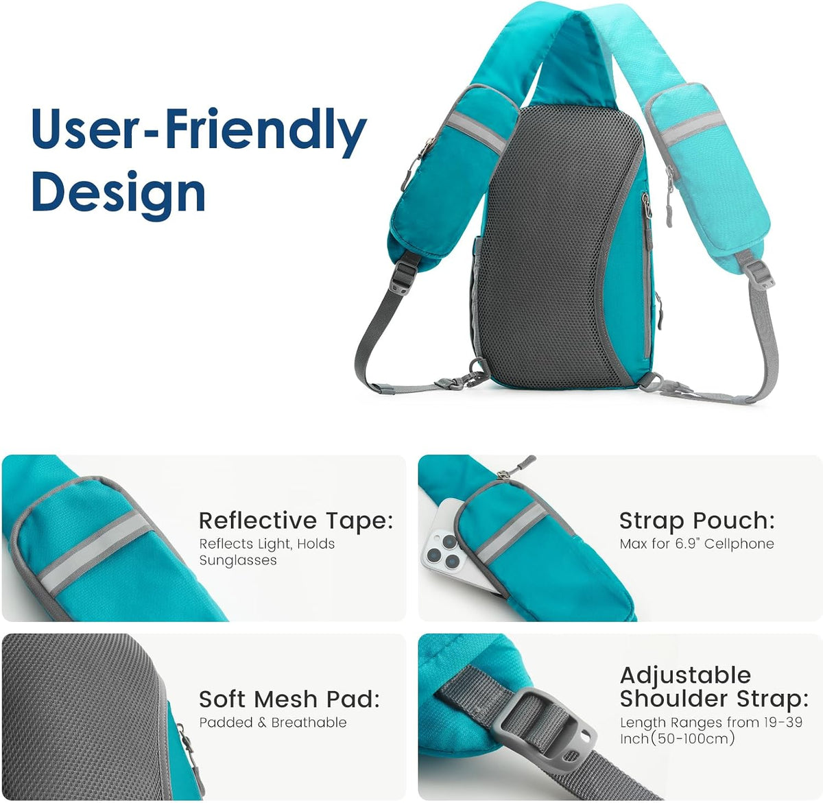 G4Free Recycled Sling Bag for Men Hiking Travel Anti-Theft Crossbody Bag