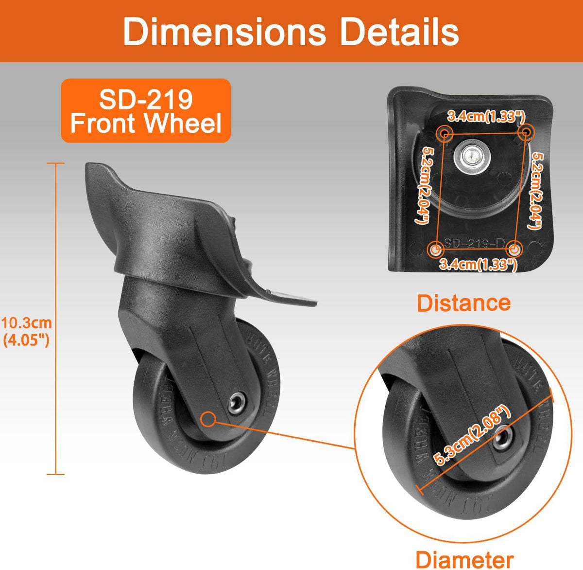 Wheels for Swiss Gear Luggage, Replacement Kit for Spinner Suitcase(SD-219-CD)