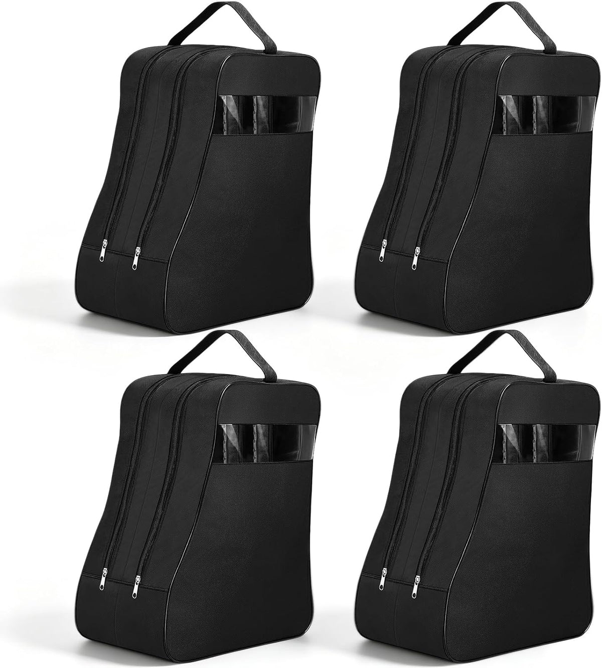 Aliceset 4 Pcs Boot Bags for Cowboy Boots Travel Boot Storage Bag Black