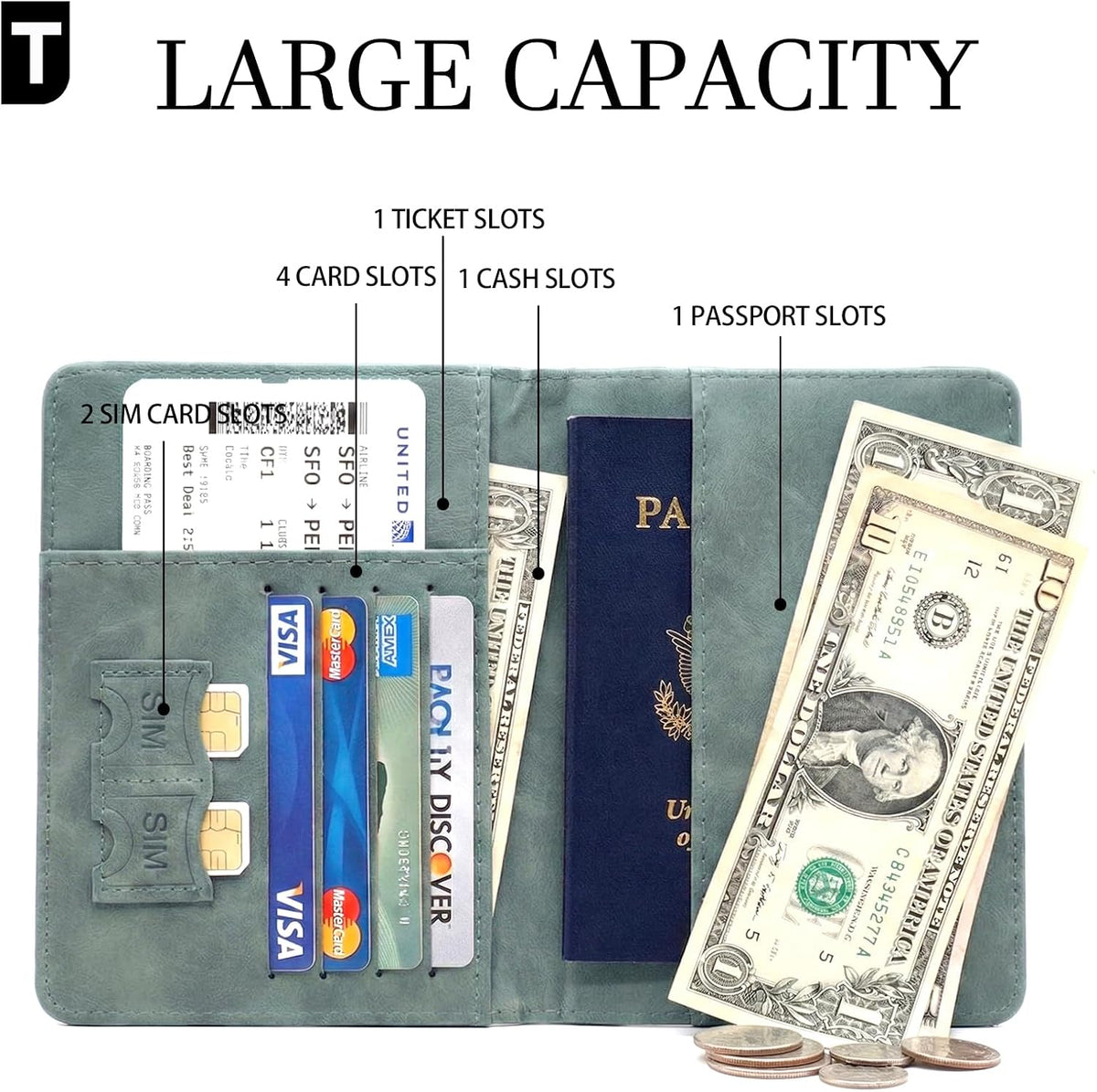 Travel Passport Holder Luggage Tag Set Artistic PU Leather Passport Cover Wallet with Funny Luggage Tag for Travel Suitcase Women and Men