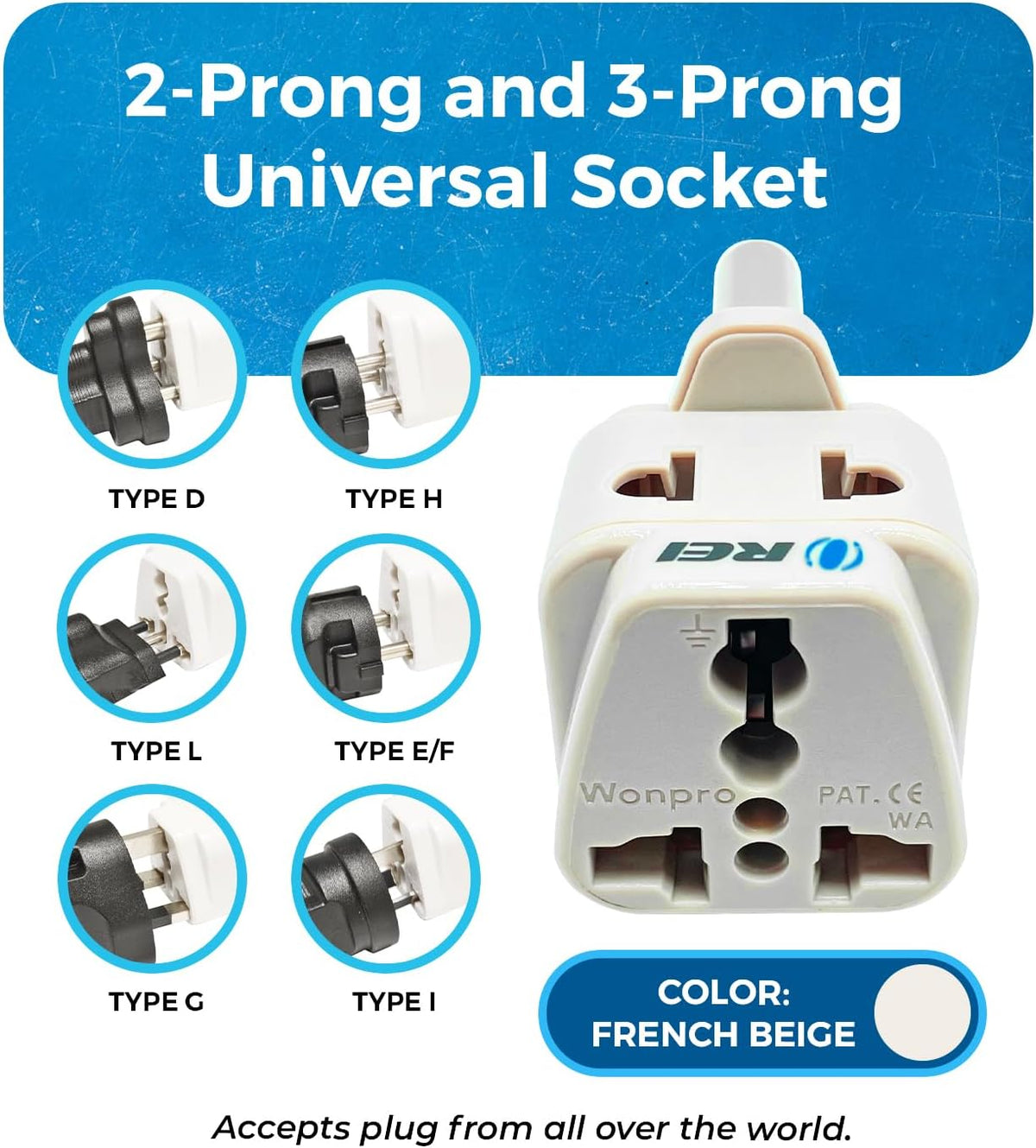 OREI Type M Travel Adapter Plug – USA to South Africa, Botswana, Namibia & More – CE Certified, RoHS Compliant – 300 Pack