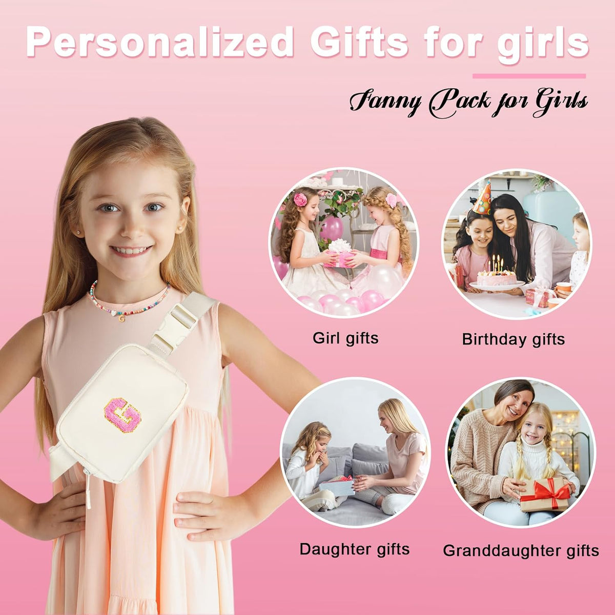 Christmas Birthday Gifts for Girls kids Initial Gift for 4-13 Teens (G)
