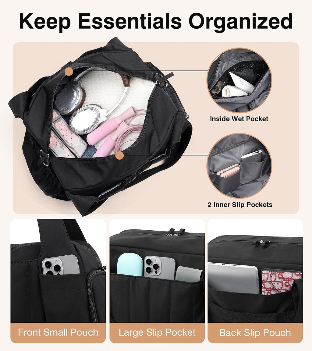 Marvolia Gym Bag for Women with Yoga Mat Holder
